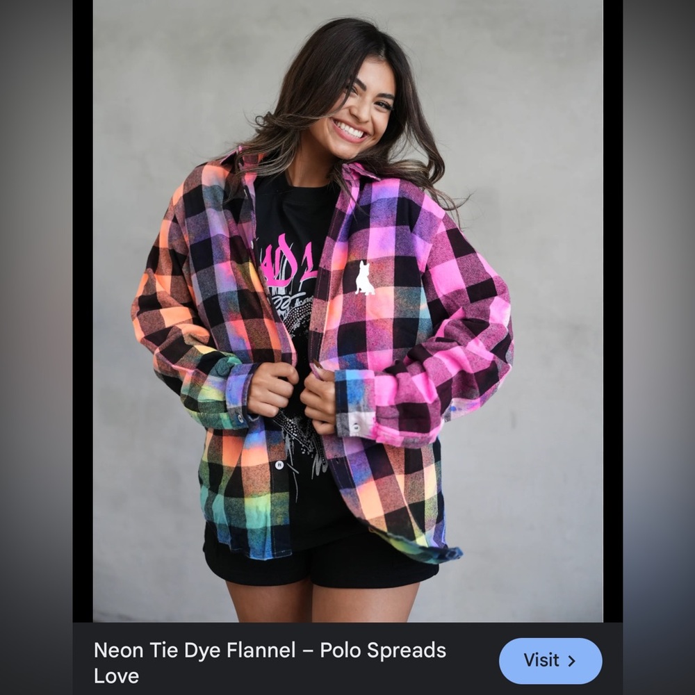 Spread Love tie dye flannel size M - Picture 7 of 8